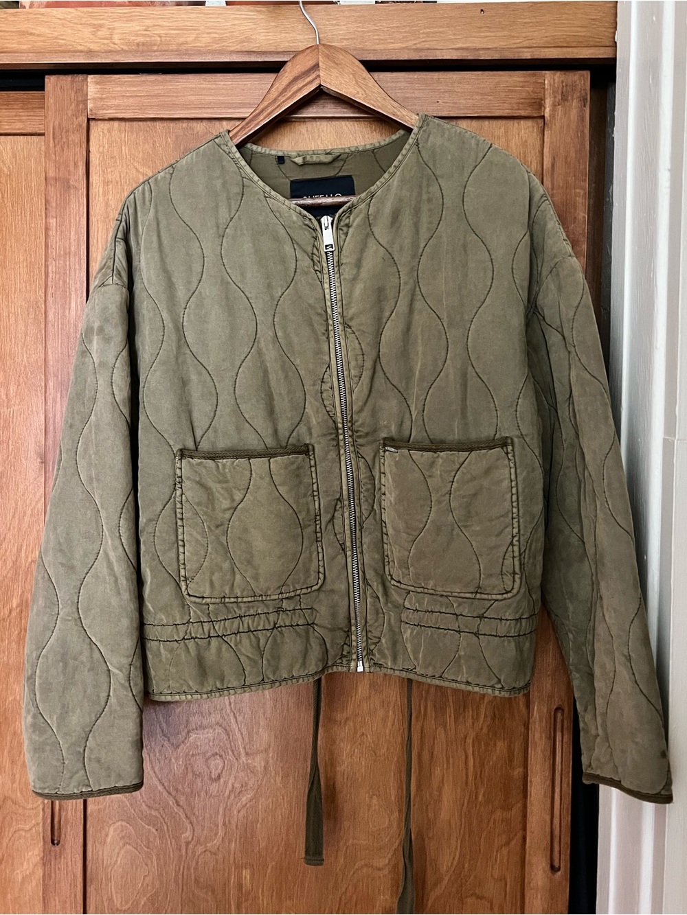 Buffalo David Bitton Olive Green Annalee Quilted Zip Jacket